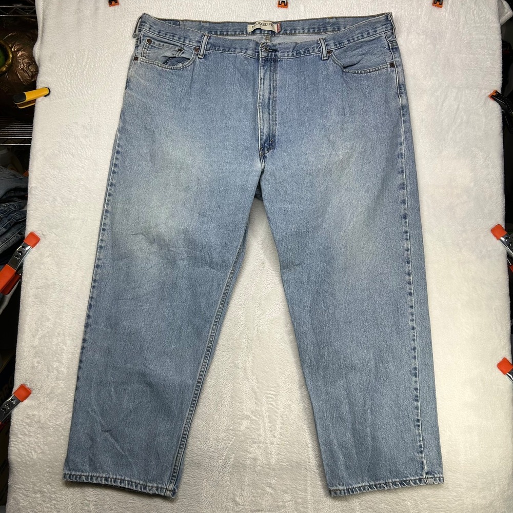 Levi's 550 Relaxed Fit Jeans Men's Blue Denim High Rise Straight Fit - 46X28